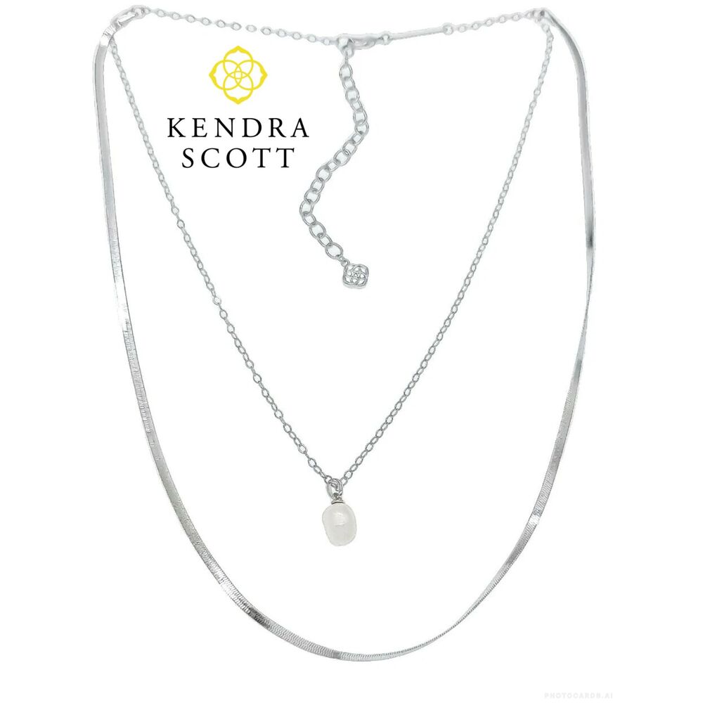 NWOT Kendra Scott Lindsay Rhodium Multi Strand Necklace